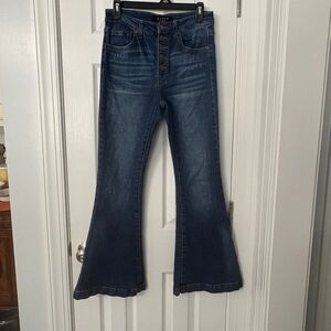 Risen High Rise Flare Jeans | Button Fly | Size 27 / 5